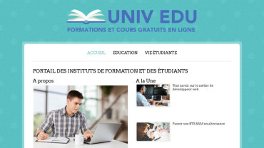 Page d'accueil du site : Univ Edu