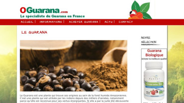 Page d'accueil du site : O Guarana