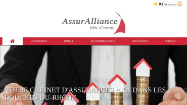 Page d'accueil du site : AssurAlliance 