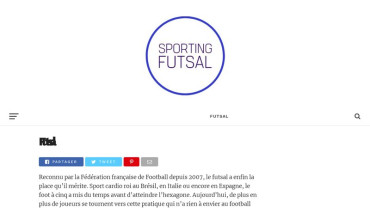 Page d'accueil du site : Sporting Futsal