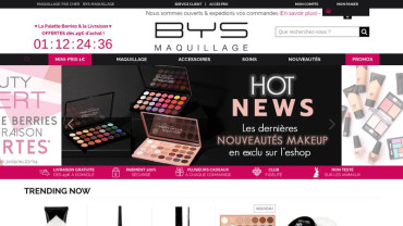 Page d'accueil du site : BYS Maquillage