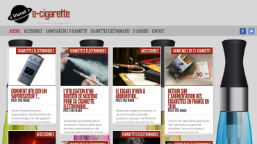 Page d'accueil du site : Planète e-cigarette
