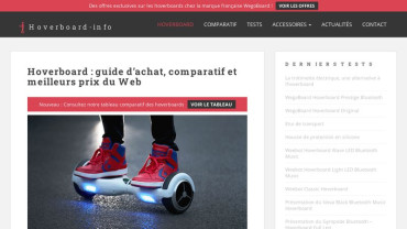 Page d'accueil du site : Hoverboard Info