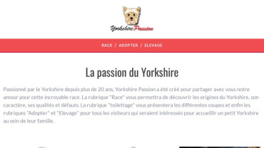 Page d'accueil du site : Yorkshire Passion