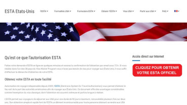 Page d'accueil du site : Esta USA