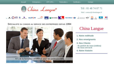Page d'accueil du site : China Langue