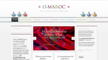 Page d'accueil du site : O-Maroc