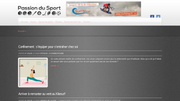 Page d'accueil du site : Passion du sport