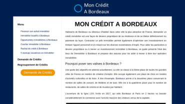 Page d'accueil du site : Mon Crédit Immobilier à Bordeaux