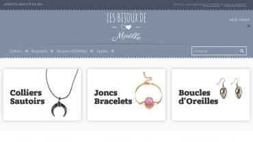 Page d'accueil du site : Les Bijoux de Maëlle