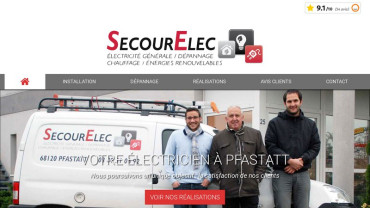 Page d'accueil du site : SecourElec 