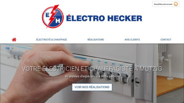 Page d'accueil du site : Électro Hecker