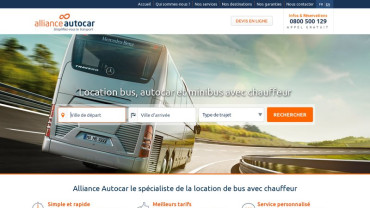 Page d'accueil du site : Alliance Autocar