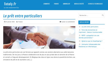 Page d'accueil du site : Totaly.fr