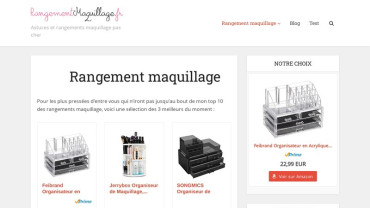 Page d'accueil du site : Rangement Maquillage