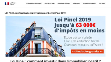 Page d'accueil du site : Loi Pinel 2016