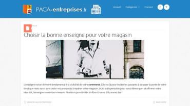 Page d'accueil du site : Paca Entreprises