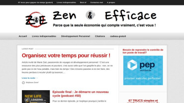 Page d'accueil du site : Zen et Efficace