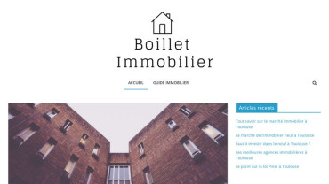 Page d'accueil du site : Boillet Immobilier