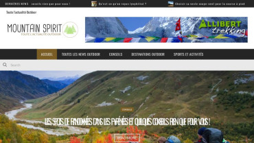 Page d'accueil du site : Mountain Spirit