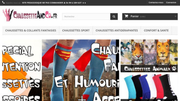 Page d'accueil du site : Chaussette and co
