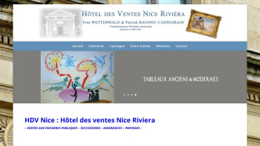 Page d'accueil du site : Hôtel des ventes Nice Rivièra