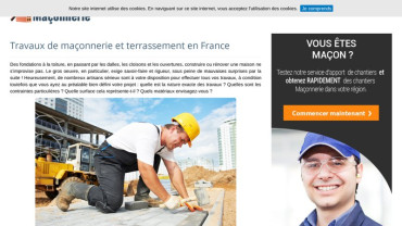 Page d'accueil du site : Maçonnerie France