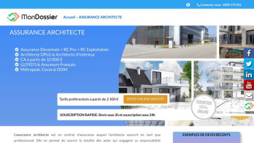 Page d'accueil du site : Assurance architecte