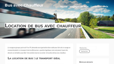 Page d'accueil du site : Bus avec chauffeur