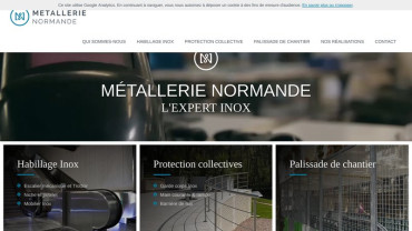 Page d'accueil du site : Métallerie Normande 