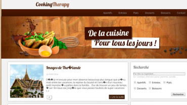 Page d'accueil du site : Cooking Therapy