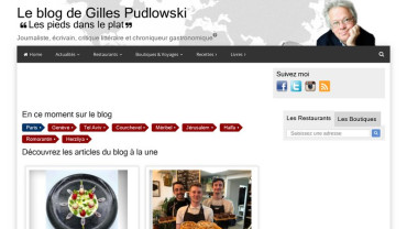 Page d'accueil du site : Le blog de Gilles Pudlowski 