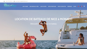 Page d'accueil du site : Nice Boat Tour