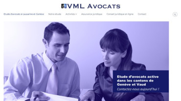 Page d'accueil du site : Etude Avocats Lausanne