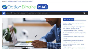 Page d'accueil du site : Option Binaire Mag